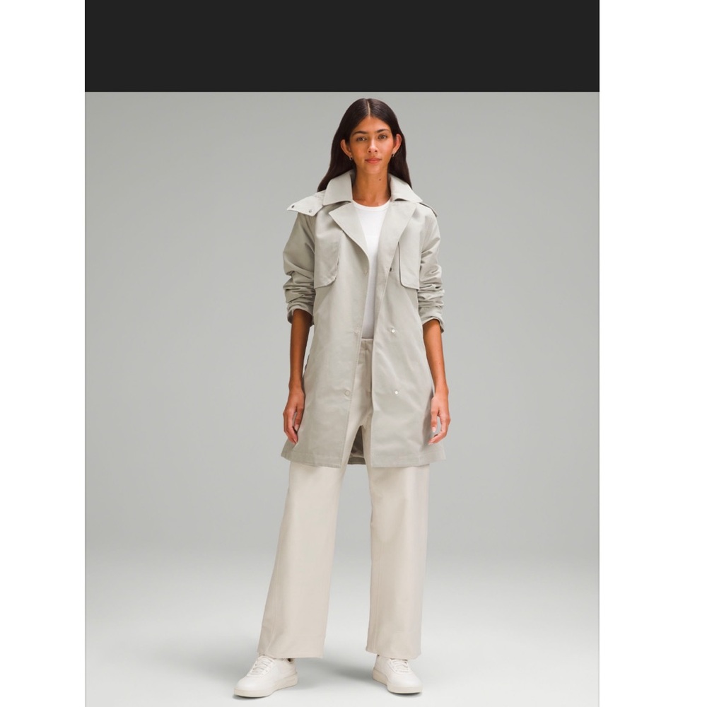Lululemon Always There Short Trench Coat With Hood Size  10 RWLI New $278